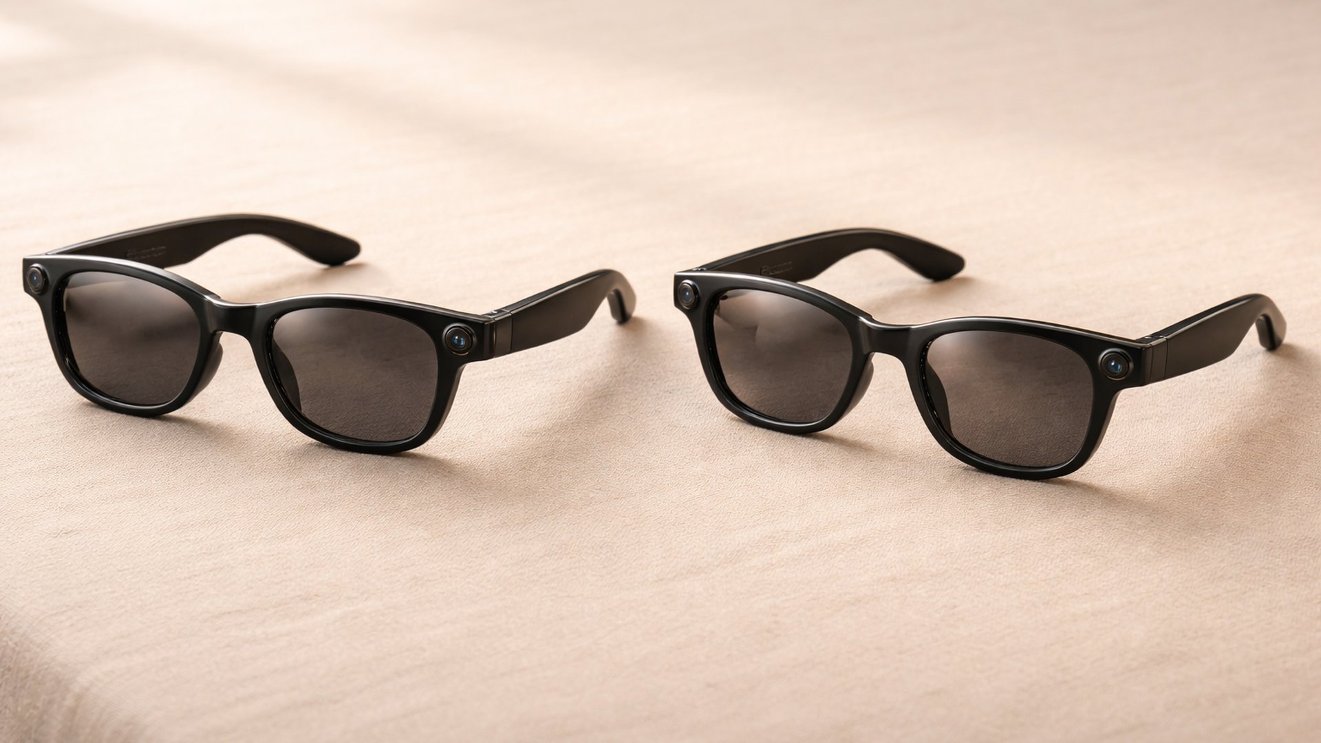 Comparativa visual entre Ray-Ban Meta y alternativas de gafas inteligentes en mesa minimalista